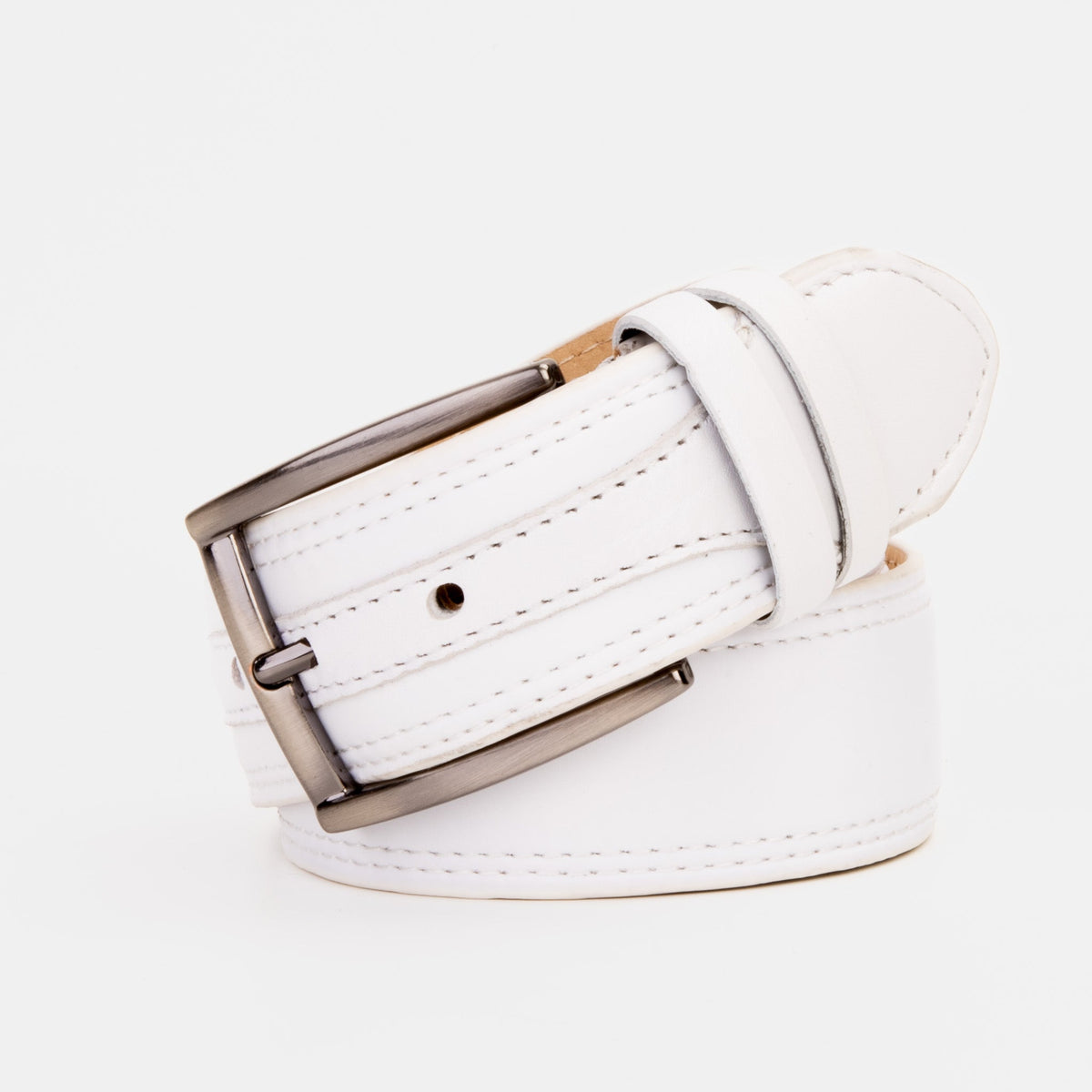 The Lexington White Leather Belt - Vinci Leather