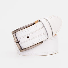 The Lexington White Leather Belt - Vinci Leather
