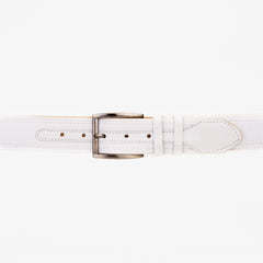 The Lexington White Leather Belt - Vinci Leather