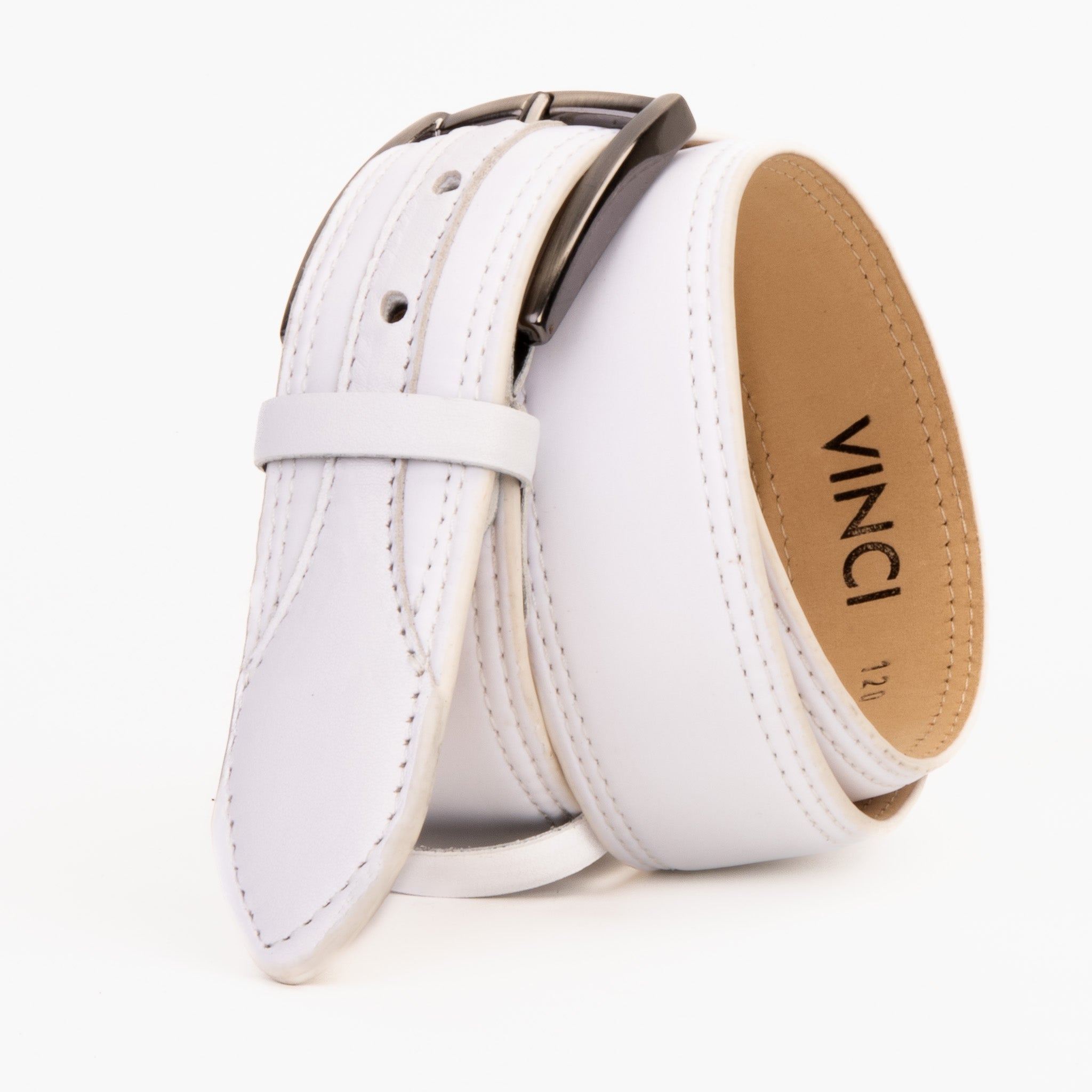 The Lexington White Leather Belt - Vinci Leather