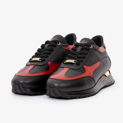 The Arda Black Red Leather Sneaker - Vinci Leather