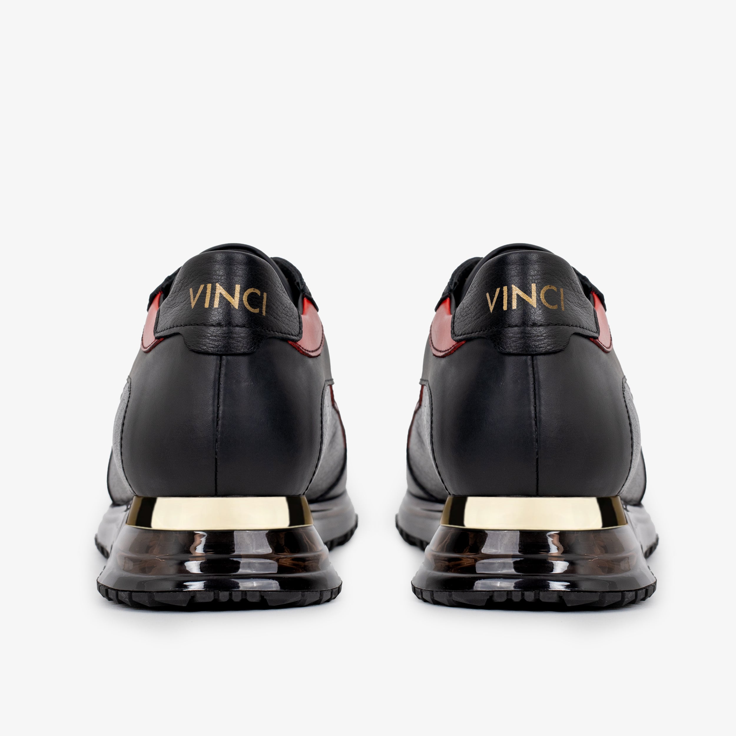 The Arda Black Red Leather Sneaker - Vinci Leather