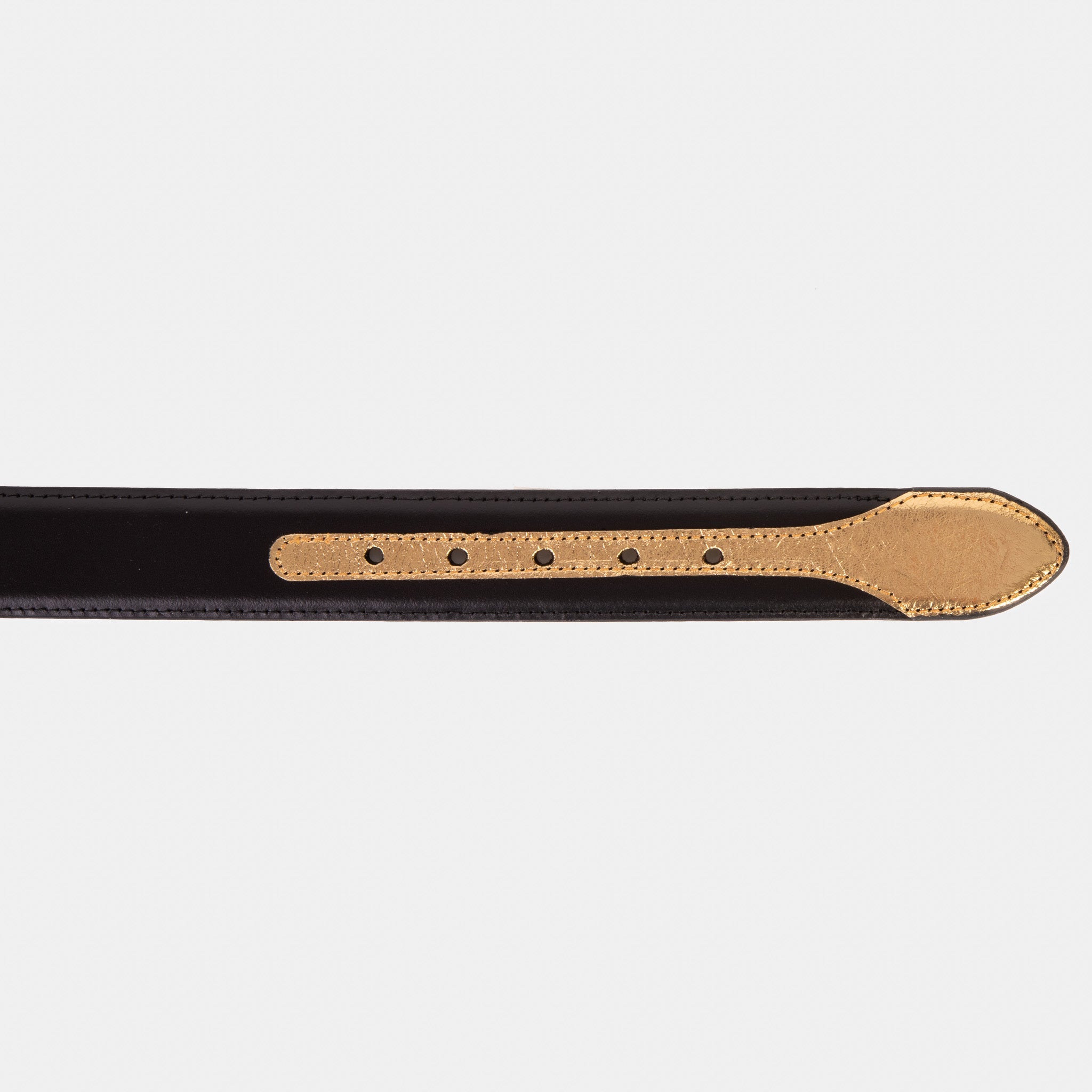 The Arda Black Gold Leather Belt - Vinci Leather