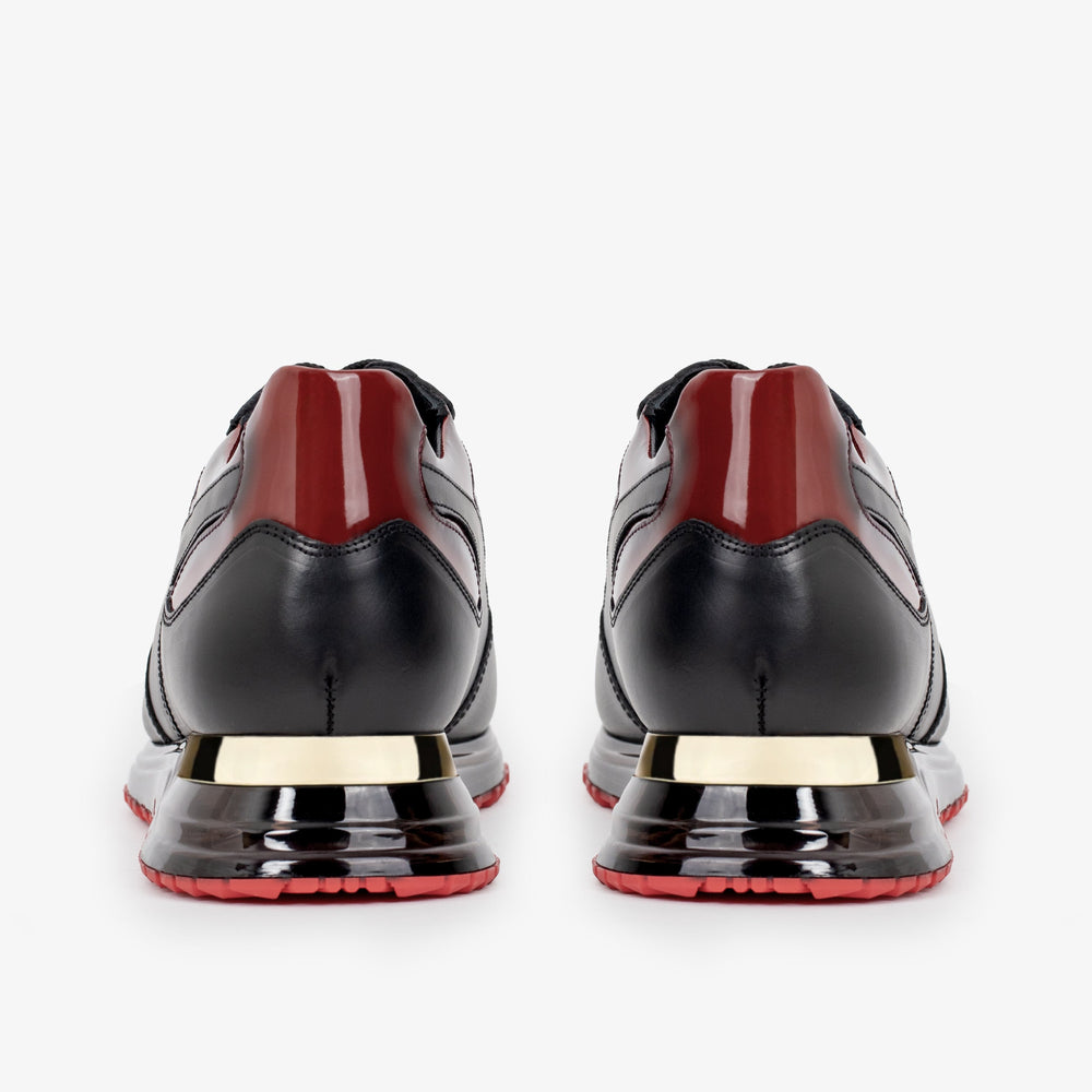 The Rialto Black Red Patent Leather Sneaker - Vinci Leather