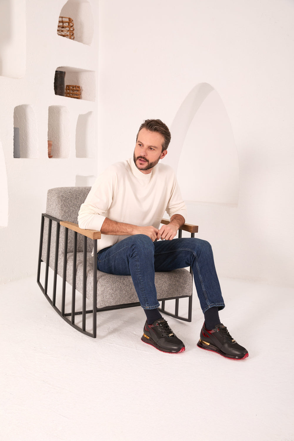 The Rialto Black Red Patent Leather Sneaker - Vinci Leather