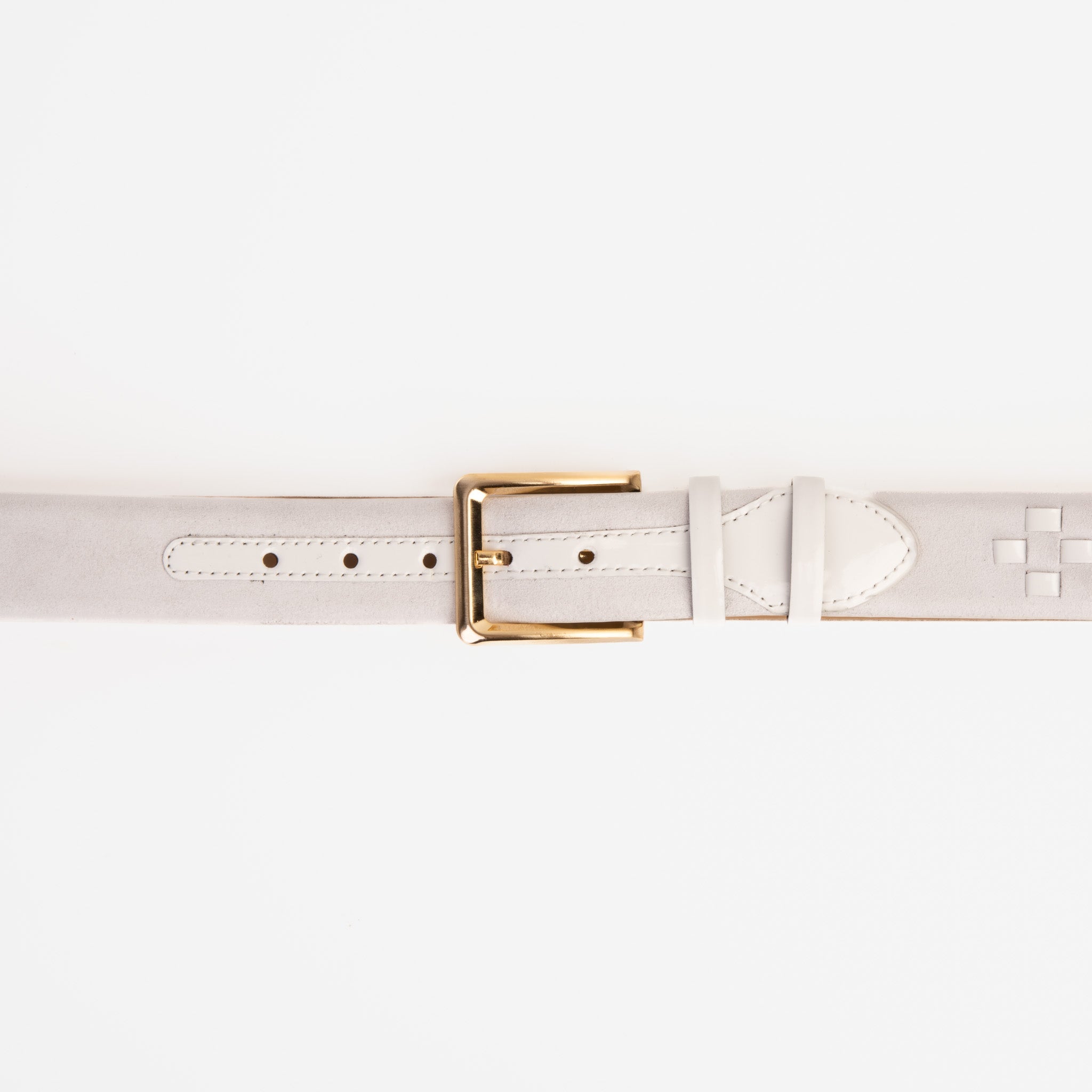 The Eugene White Gold Woven Leather Belt - Vinci Leather