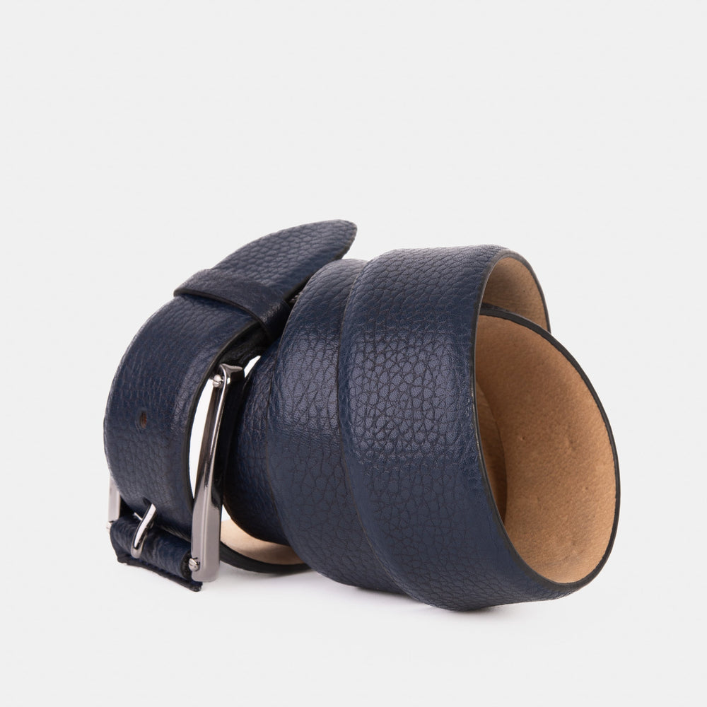 The Draco Navy Calfskin Belt - Vinci Leather