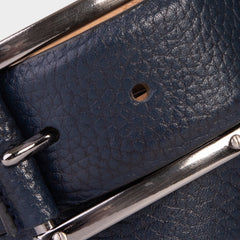 The Draco Navy Calfskin Belt - Vinci Leather