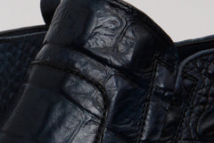 The Randor Navy Blue Crocodile Leather Side-Zip Dress Ankle Boot - Vinci Leather