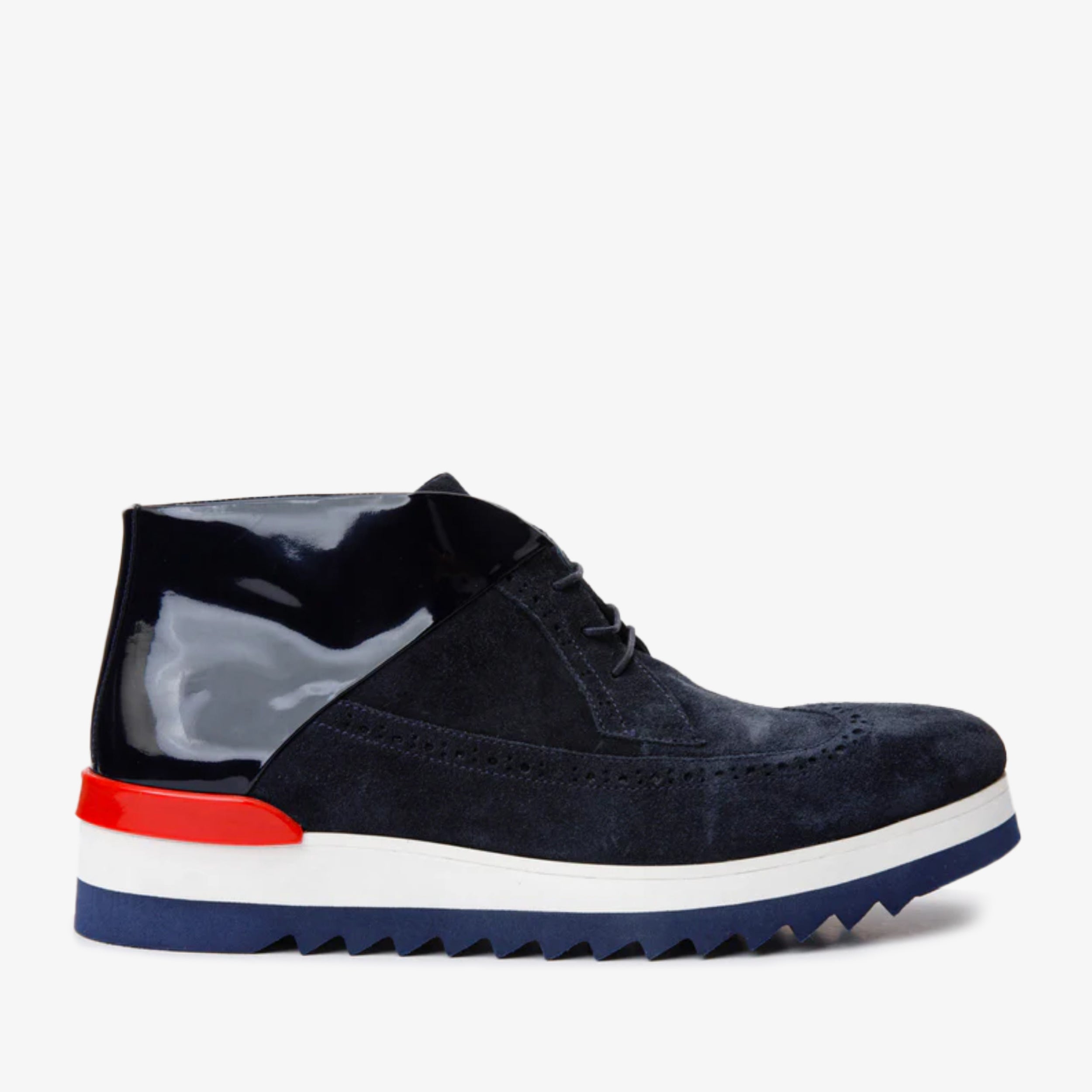 The Kagan Navy Blue Wingtip Chukka Sneaker Boot - Vinci Leather