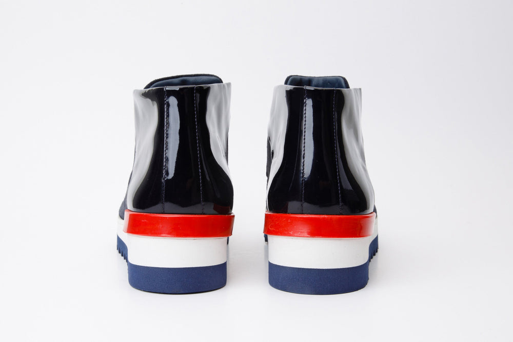 The Kagan Navy Blue Wingtip Chukka Sneaker Boot - Vinci Leather