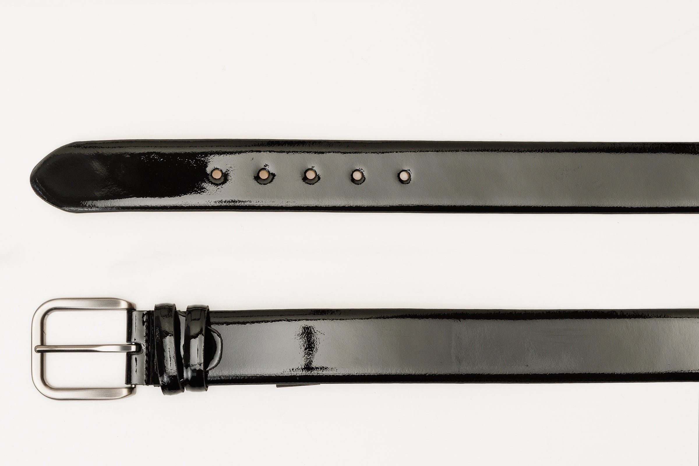 The Royal Hand Craft Black Patent Leather Belt - Vinci Leather