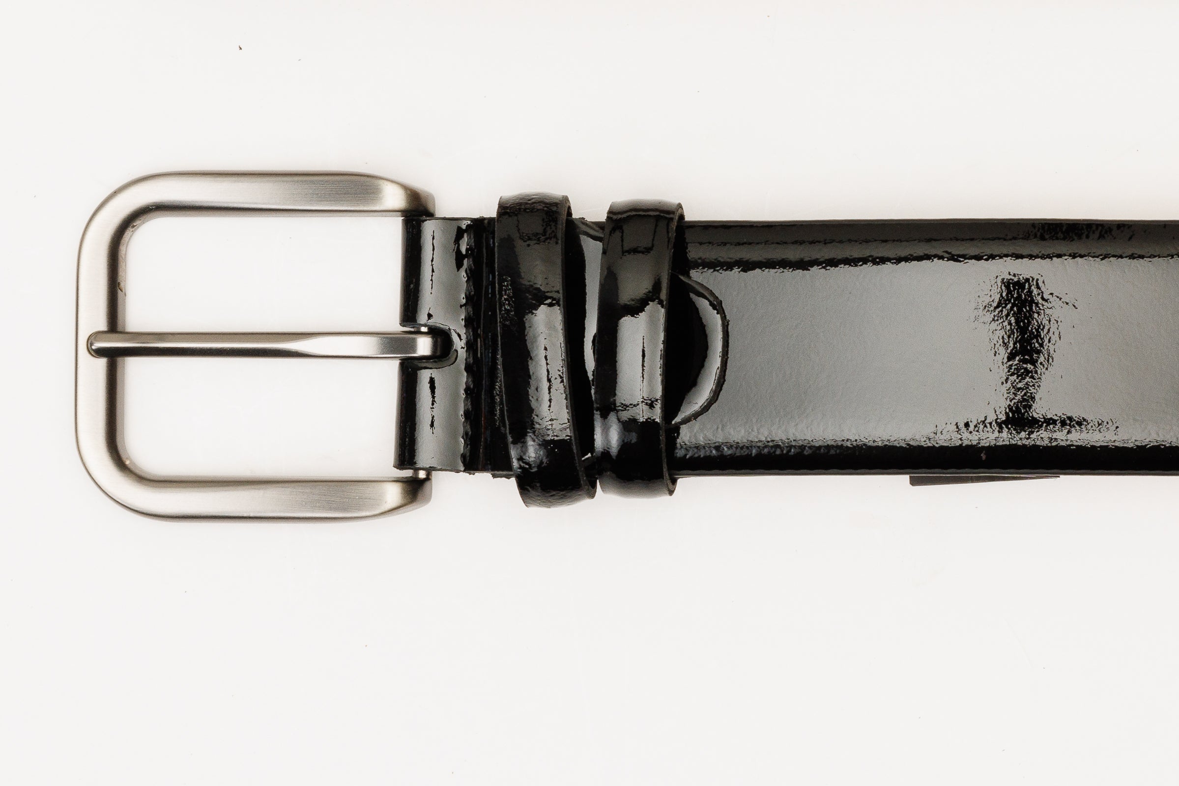 The Royal Hand Craft Black Patent Leather Belt - Vinci Leather