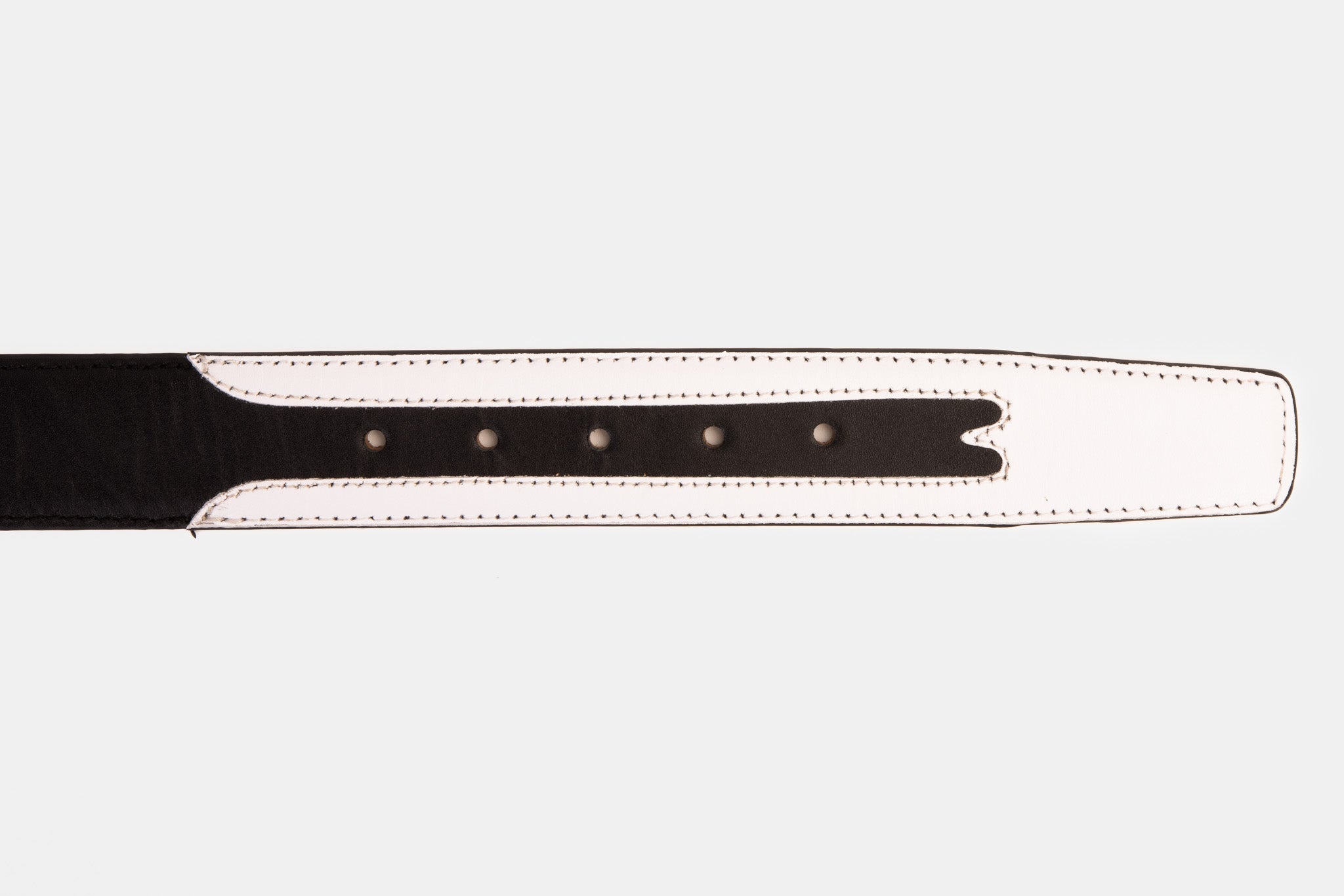 The Neiva Black\/White Leather Belt - Vinci Leather