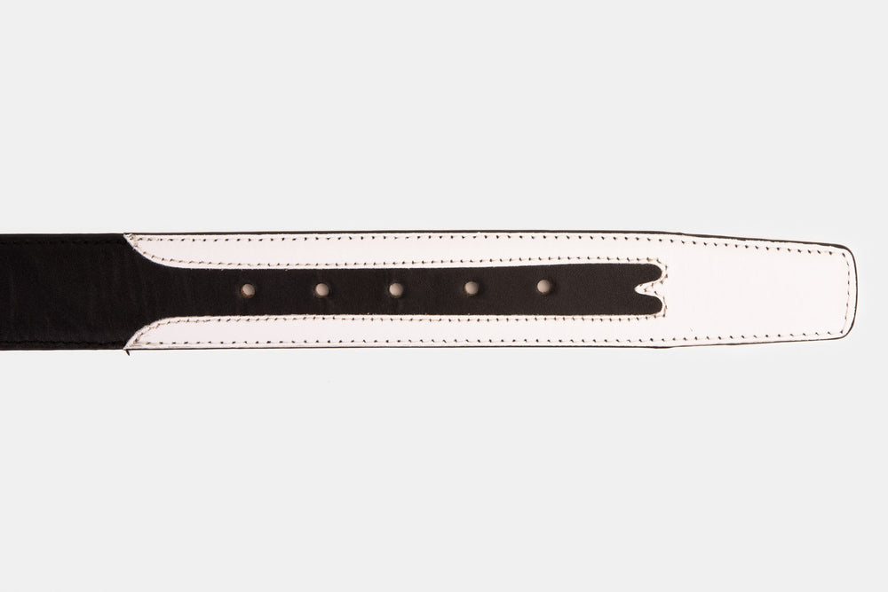 The Neiva Black\/White Leather Belt - Vinci Leather