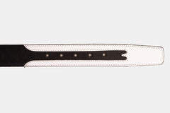 The Neiva Black\/White Leather Belt - Vinci Leather