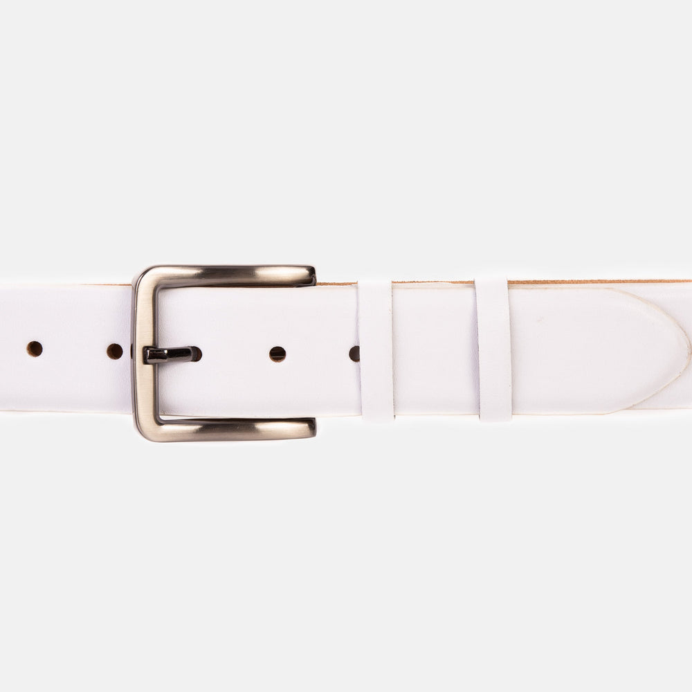 The Urgup White Calfskin Belt - Vinci Leather