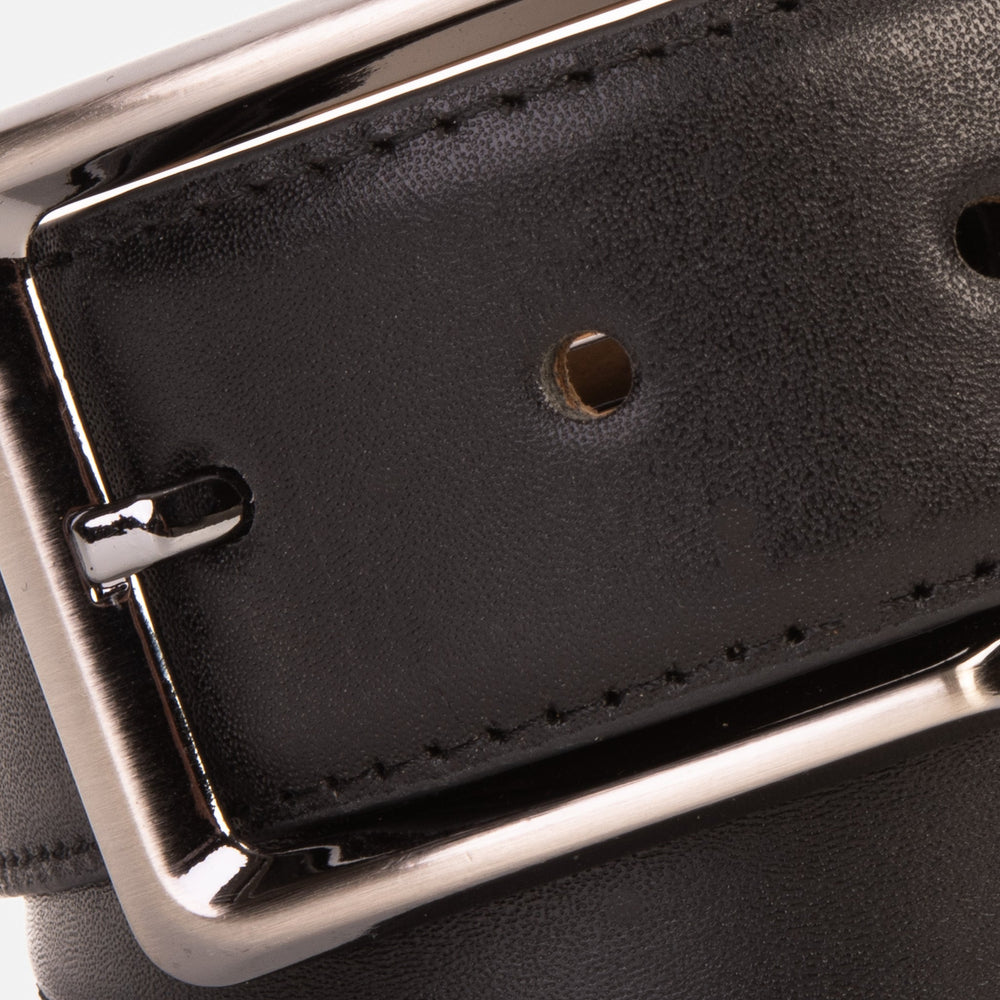 The Torino Black Calfskin Belt - Vinci Leather