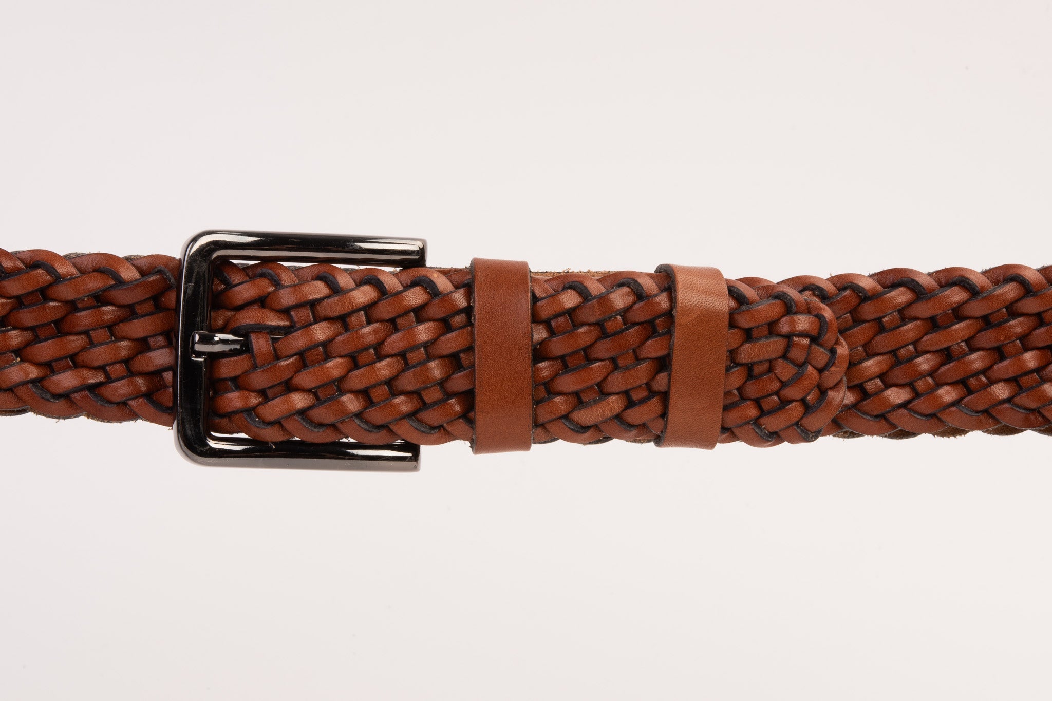 The Mclean Woven Brown Leather Belt - Vinci Leather