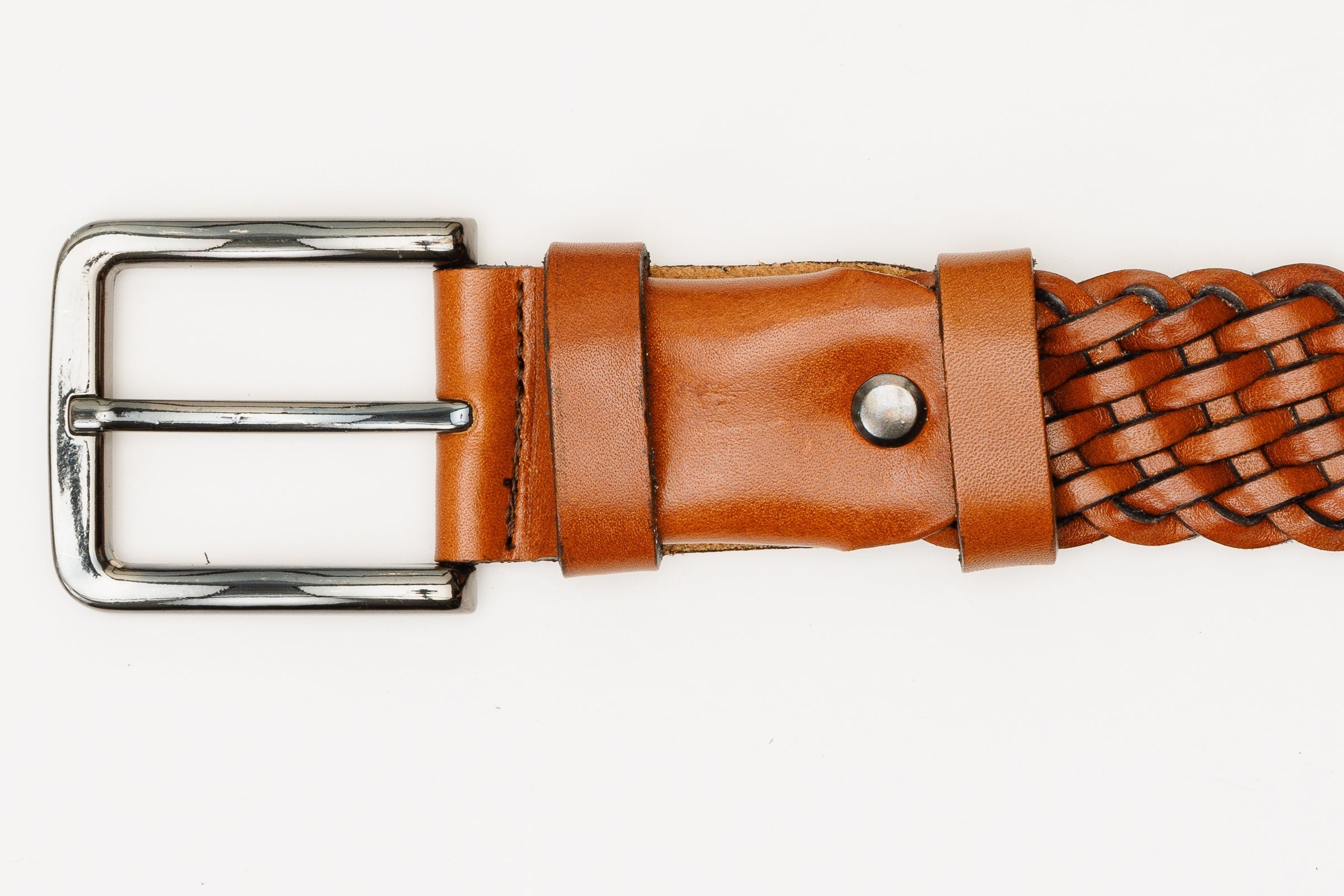 The Mclean Woven Brown Leather Belt - Vinci Leather