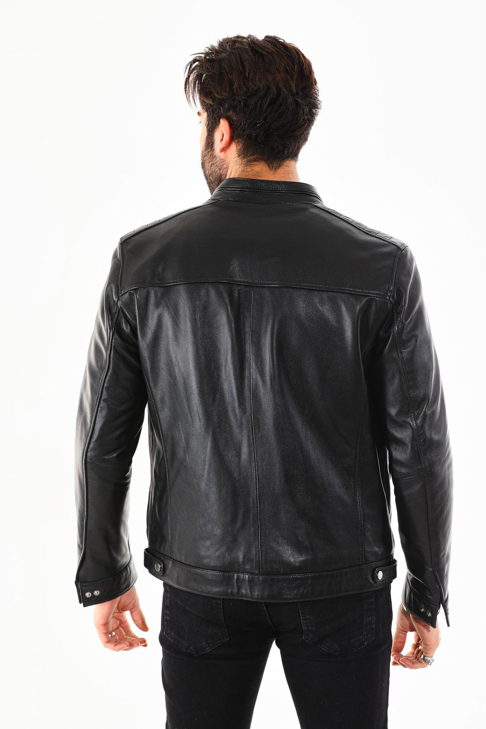 The Rossi Black Leather Jacket - Vinci Leather