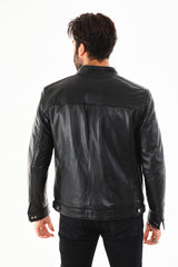 The Rossi Black Leather Jacket - Vinci Leather