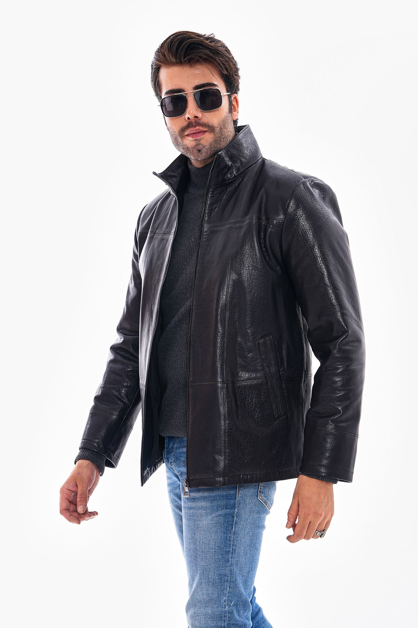 The Nero Black Leather Jacket - Vinci Leather