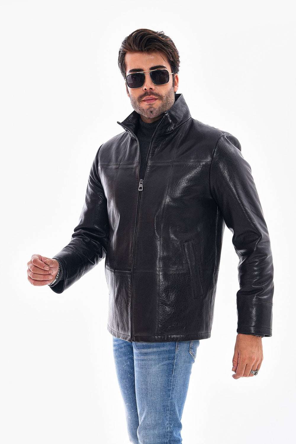 The Nero Black Leather Jacket - Vinci Leather