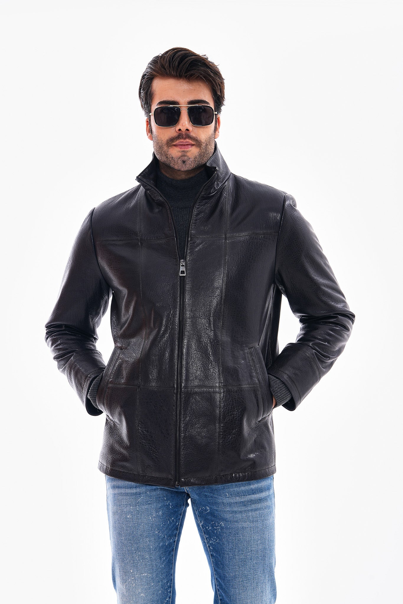 The Nero Black Leather Jacket - Vinci Leather