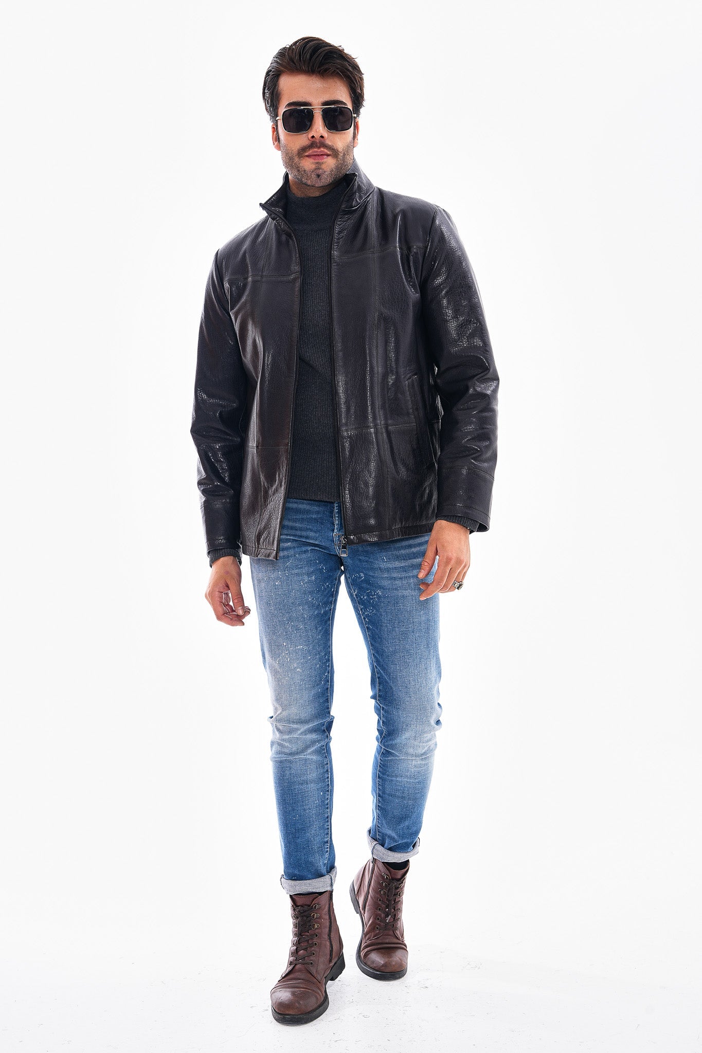 The Nero Black Leather Jacket - Vinci Leather