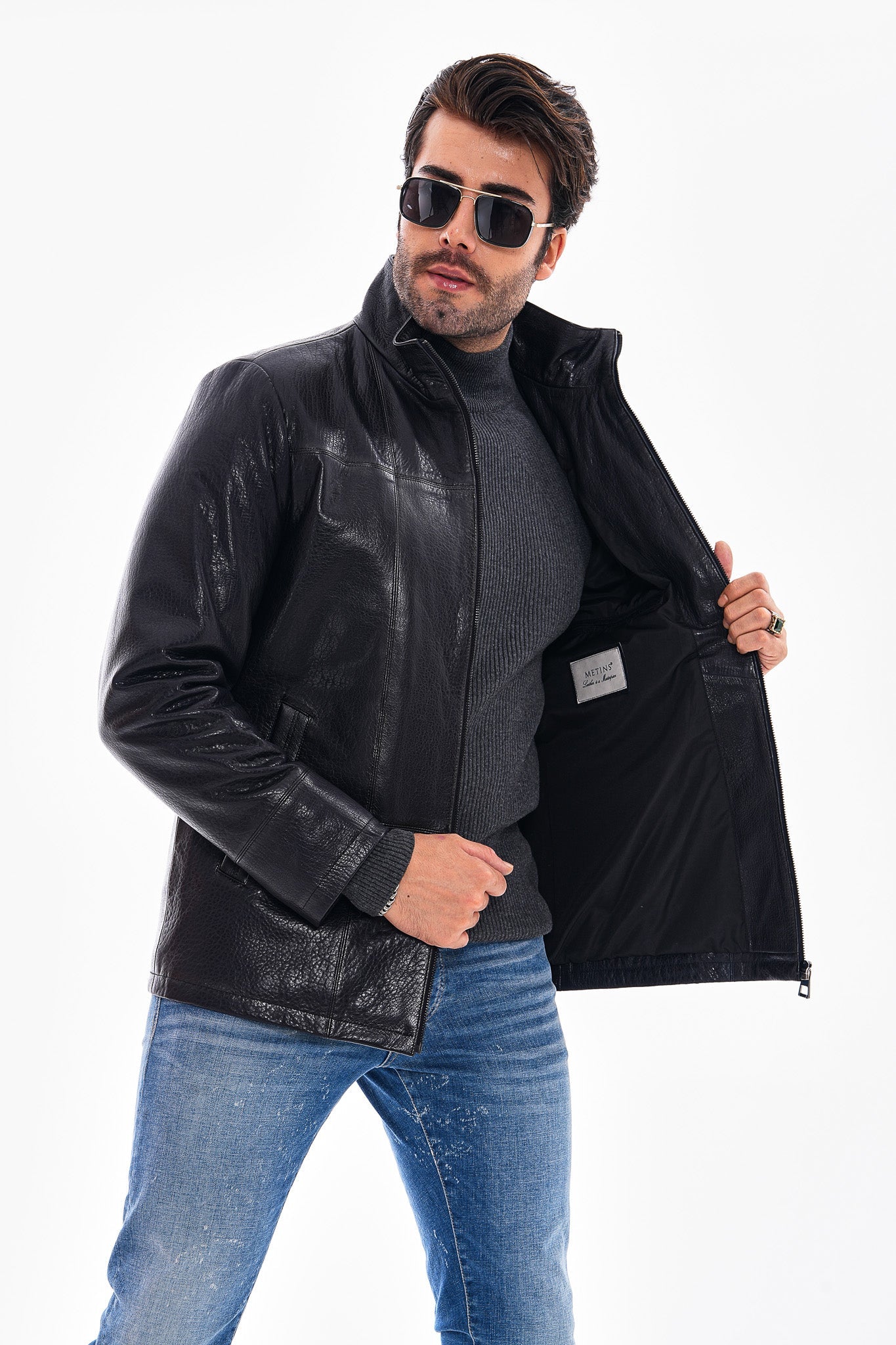 The Nero Black Leather Jacket - Vinci Leather