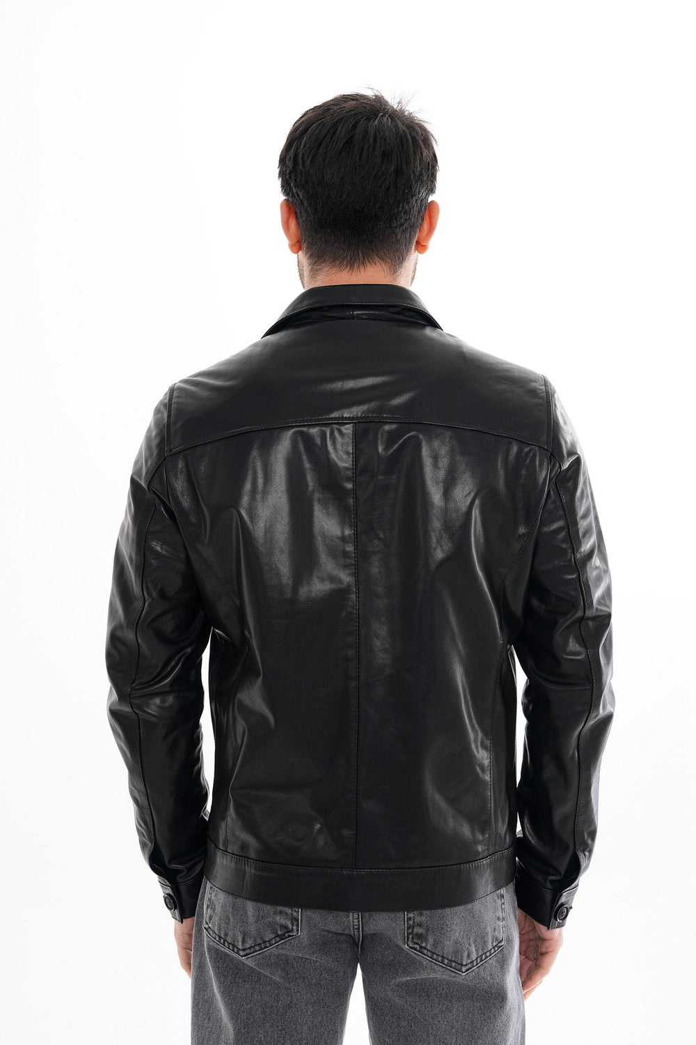 The Azzuro Black Leather Jacket - Vinci Leather