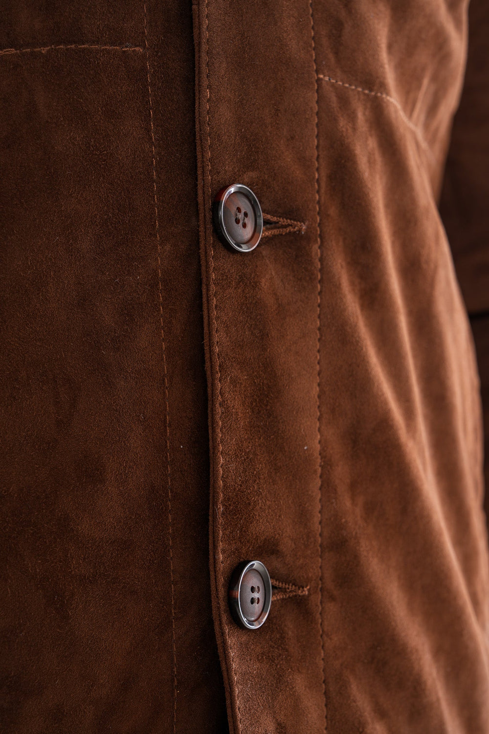 The Azzuro Suede Brown Leather Jacket - Vinci Leather