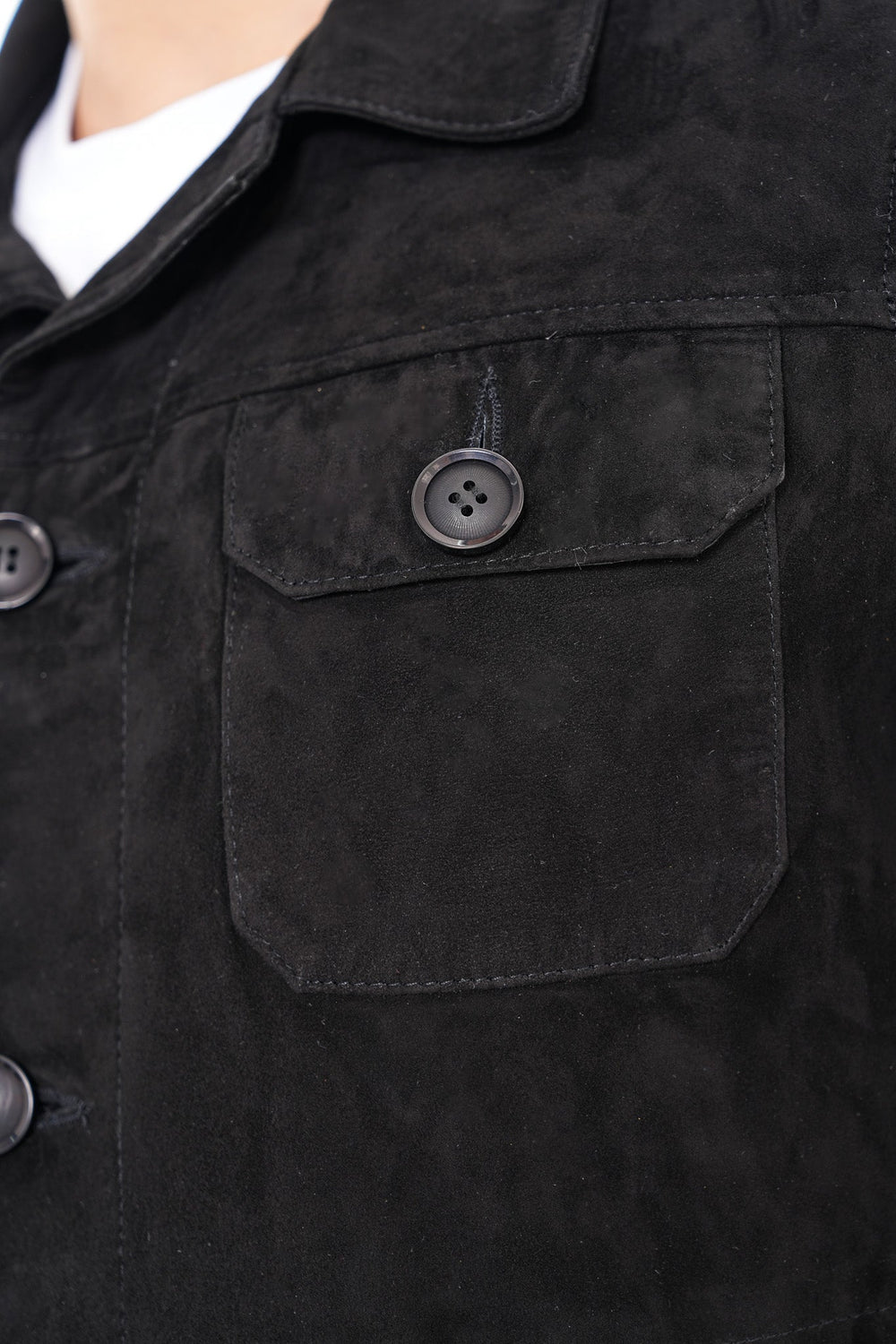The Azzuro Suede Black Leather Jacket - Vinci Leather