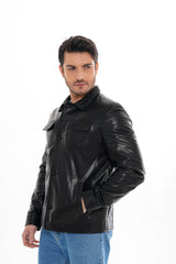 The Mantua Black Leather Jacket - Vinci Leather