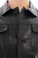 The Mantua Black Leather Jacket - Vinci Leather