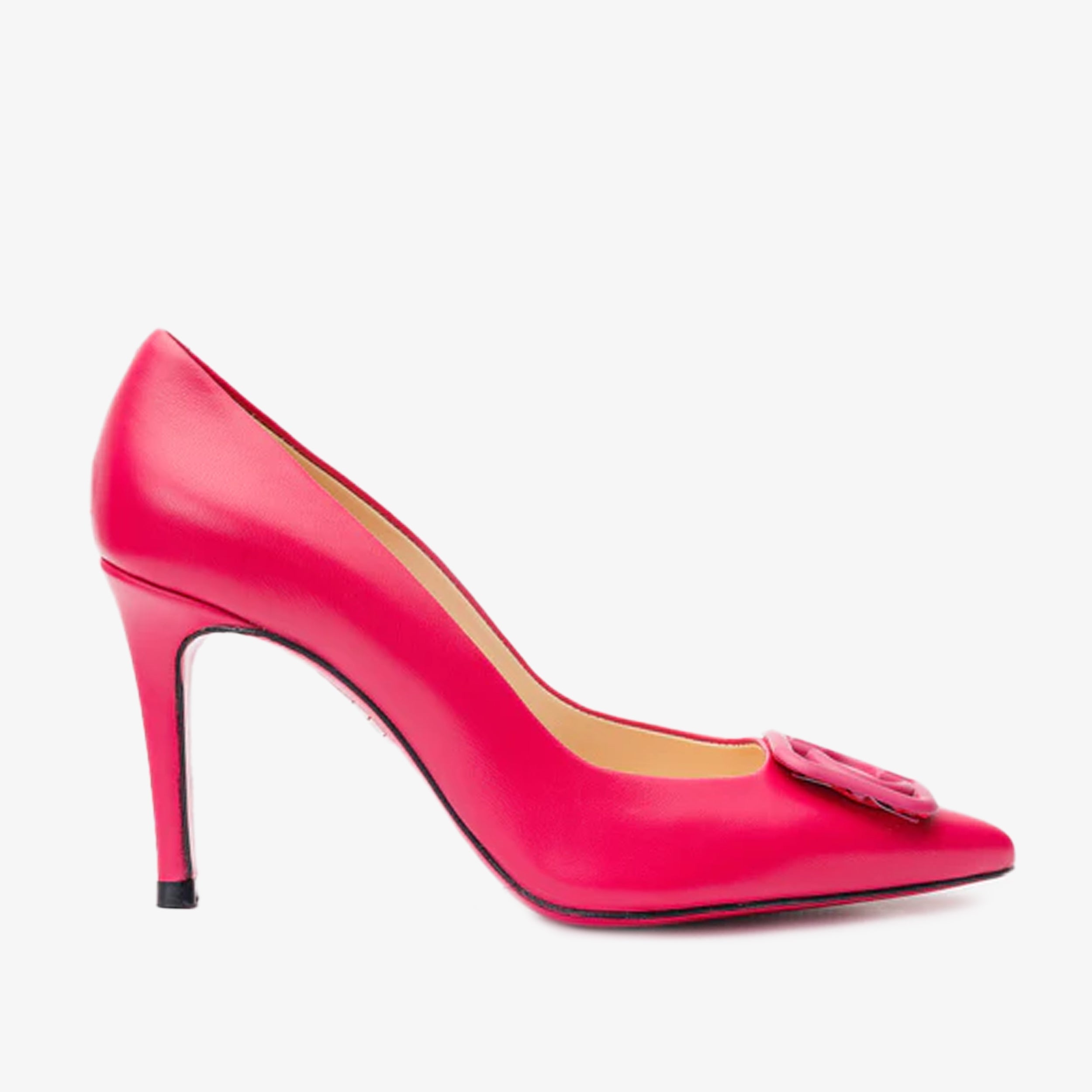 The Maneadero Pink Leather Pump Fuchsia Sole Shoe - Vinci Leather