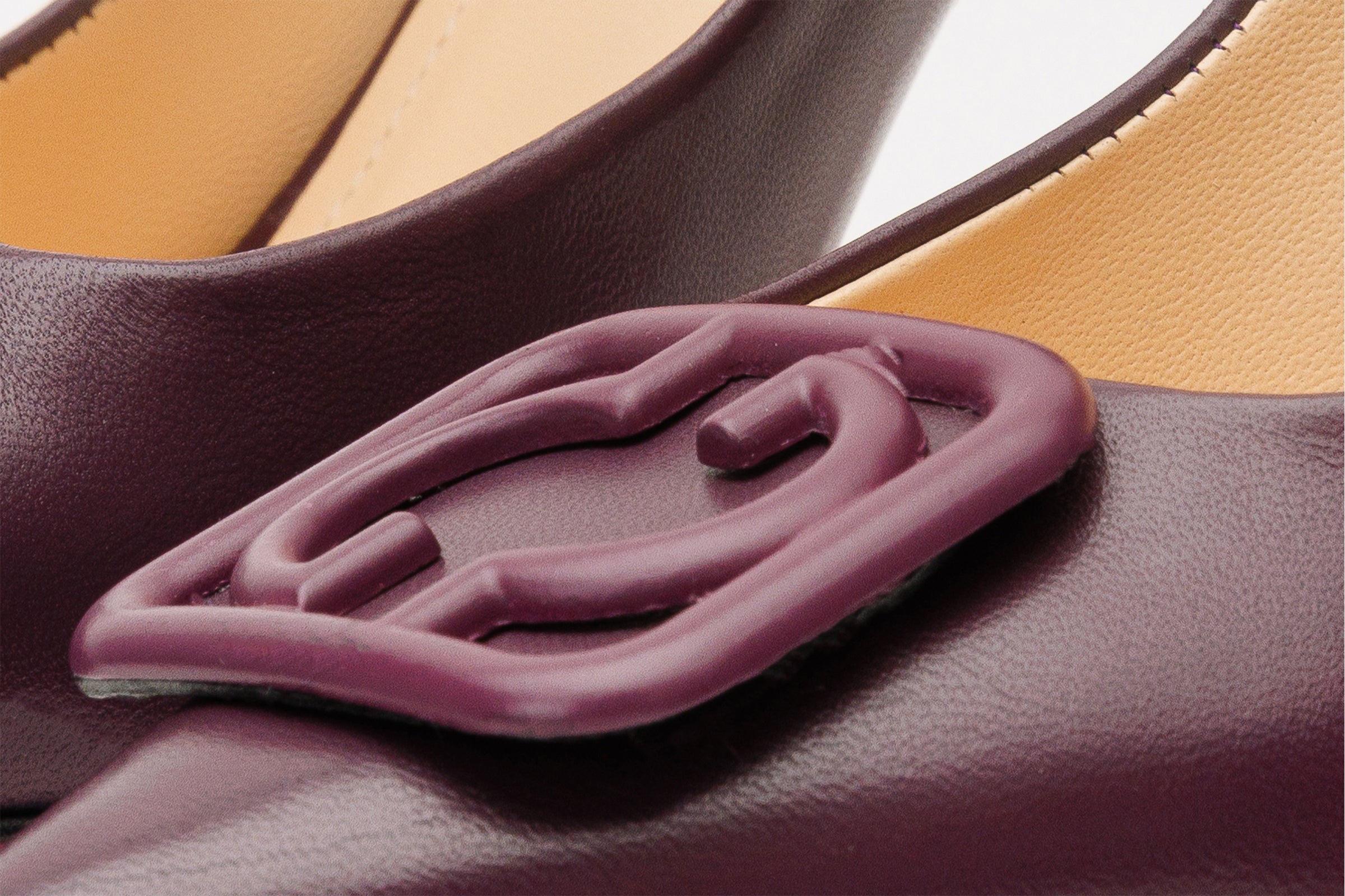 The Maneadero Dark Purple Leather Pump Fuchsia Sole Shoe - Vinci Leather