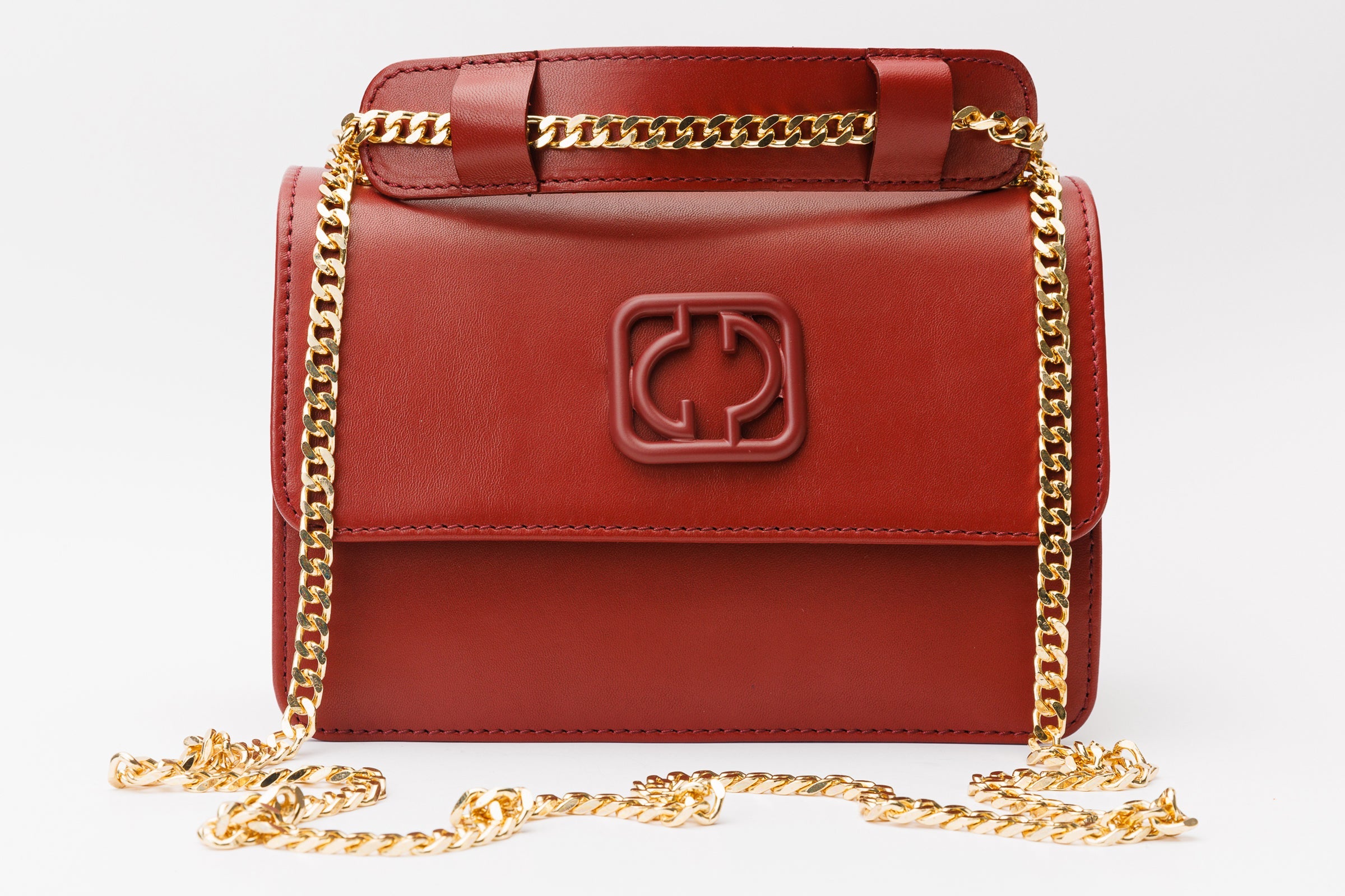 The Maneadero Dark Red Leather Handbag - Vinci Leather