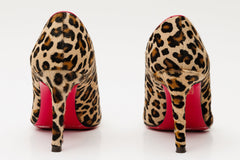 The Olbia Leopard Leather Pump Fuchsia Sole Shoe - Vinci Leather