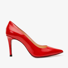 The Ege Red Leather Pump Fuchsia Sole Shoe - Vinci Leather