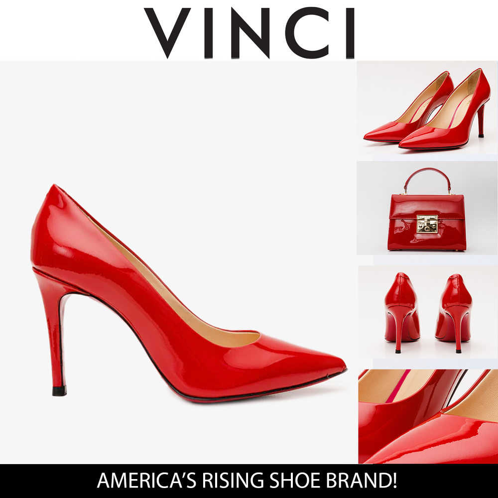 The Ege Red Leather Pump Fuchsia Sole Shoe - Vinci Leather