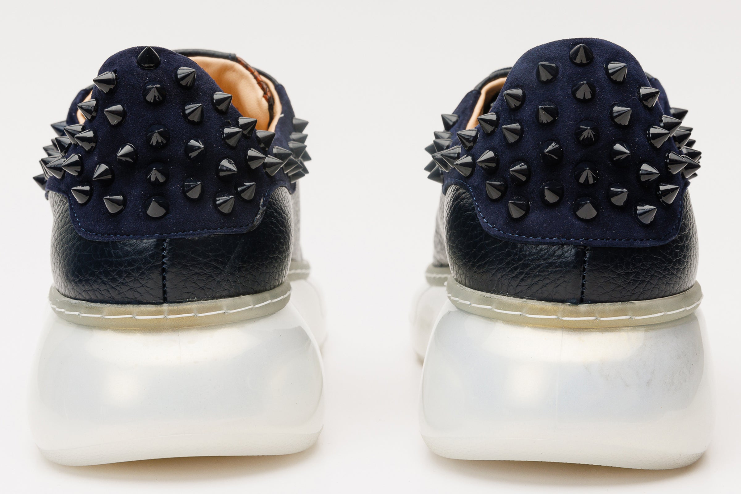 The Venezia Dark Blue Leather Sneaker - Vinci Leather