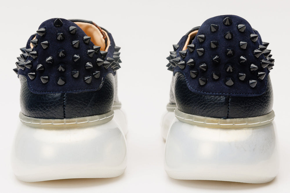The Venezia Dark Blue Leather Sneaker - Vinci Leather