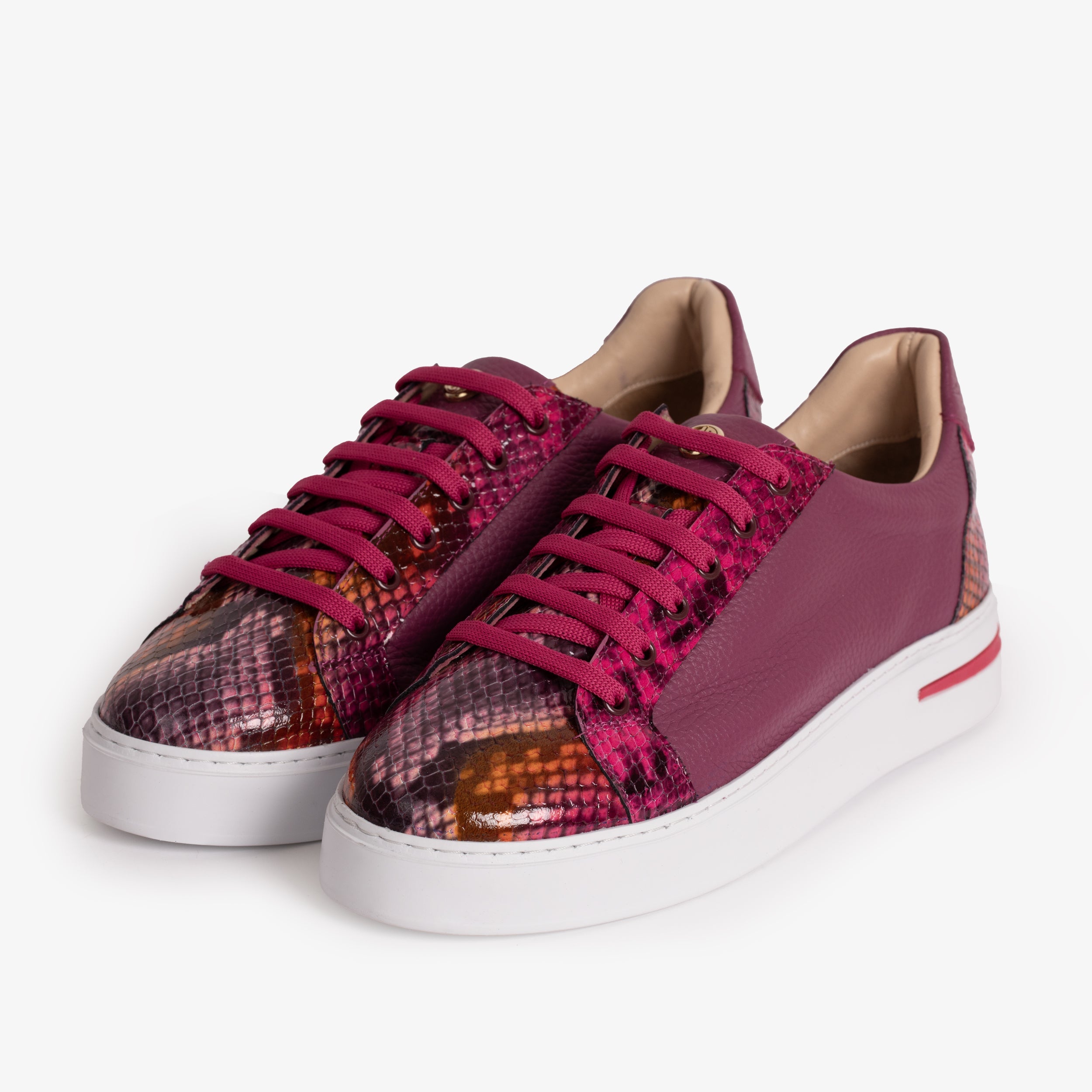The Burano Purple Fuchsia Leather Sneaker - Vinci Leather