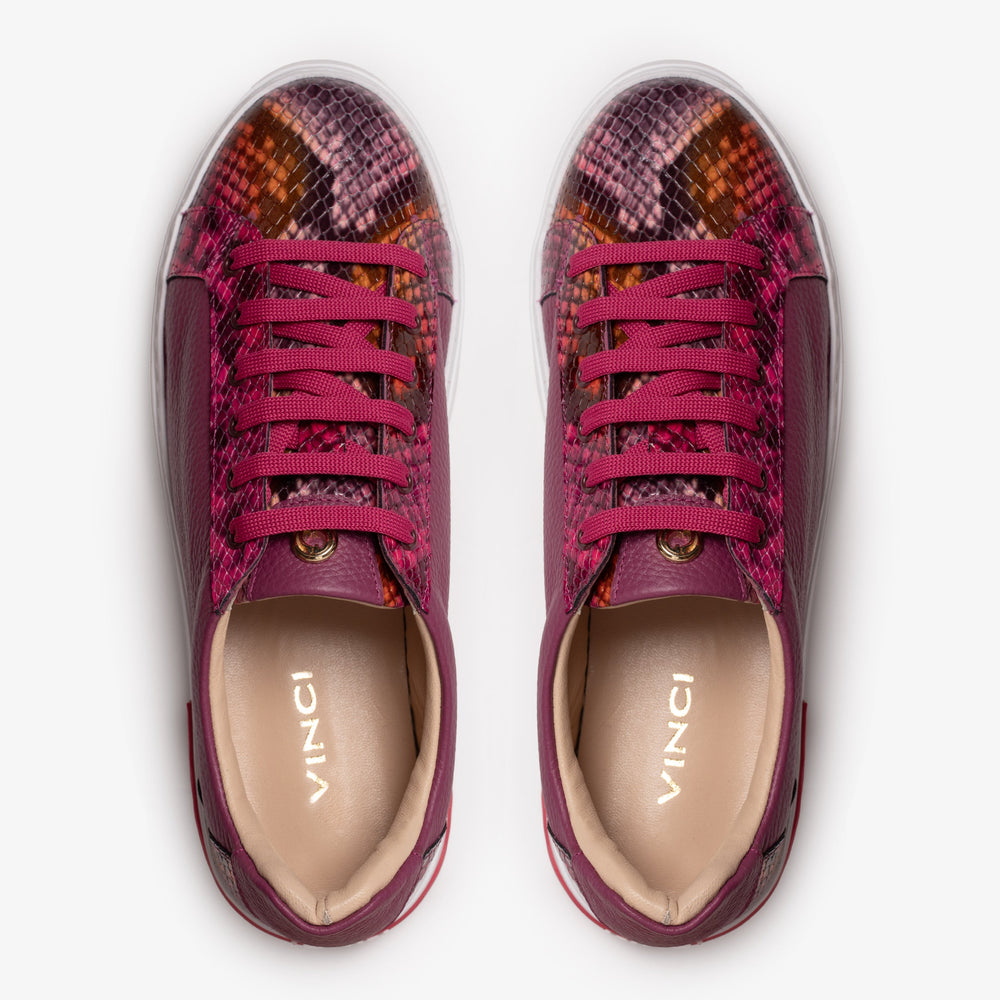 The Burano Purple Fuchsia Leather Sneaker - Vinci Leather