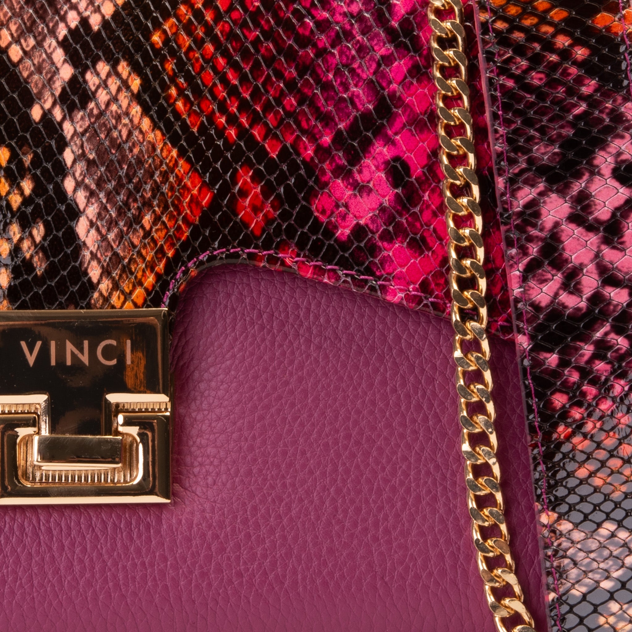 The Burano Fuchsia Leather Handbag - Vinci Leather