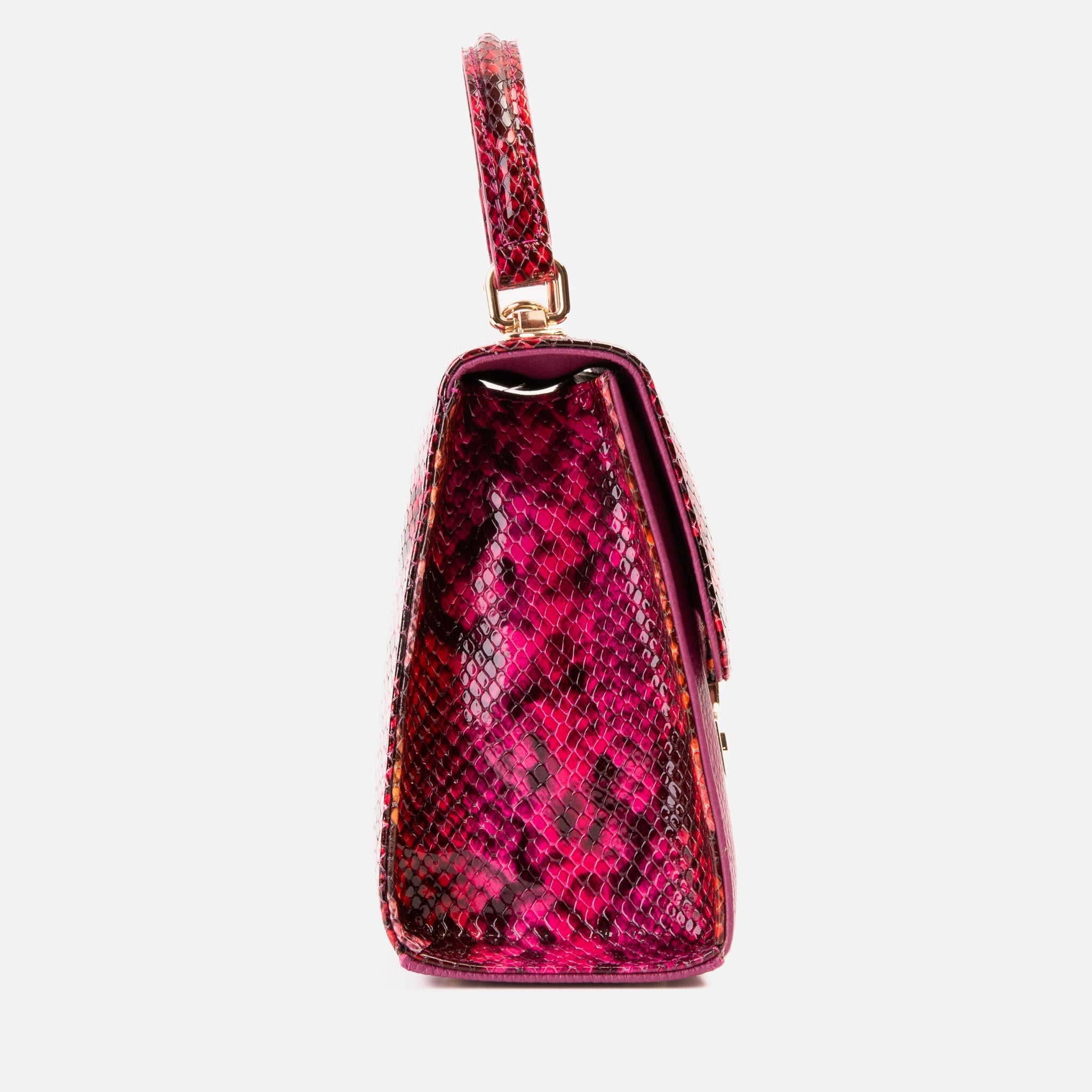 The Burano Fuchsia Leather Handbag - Vinci Leather