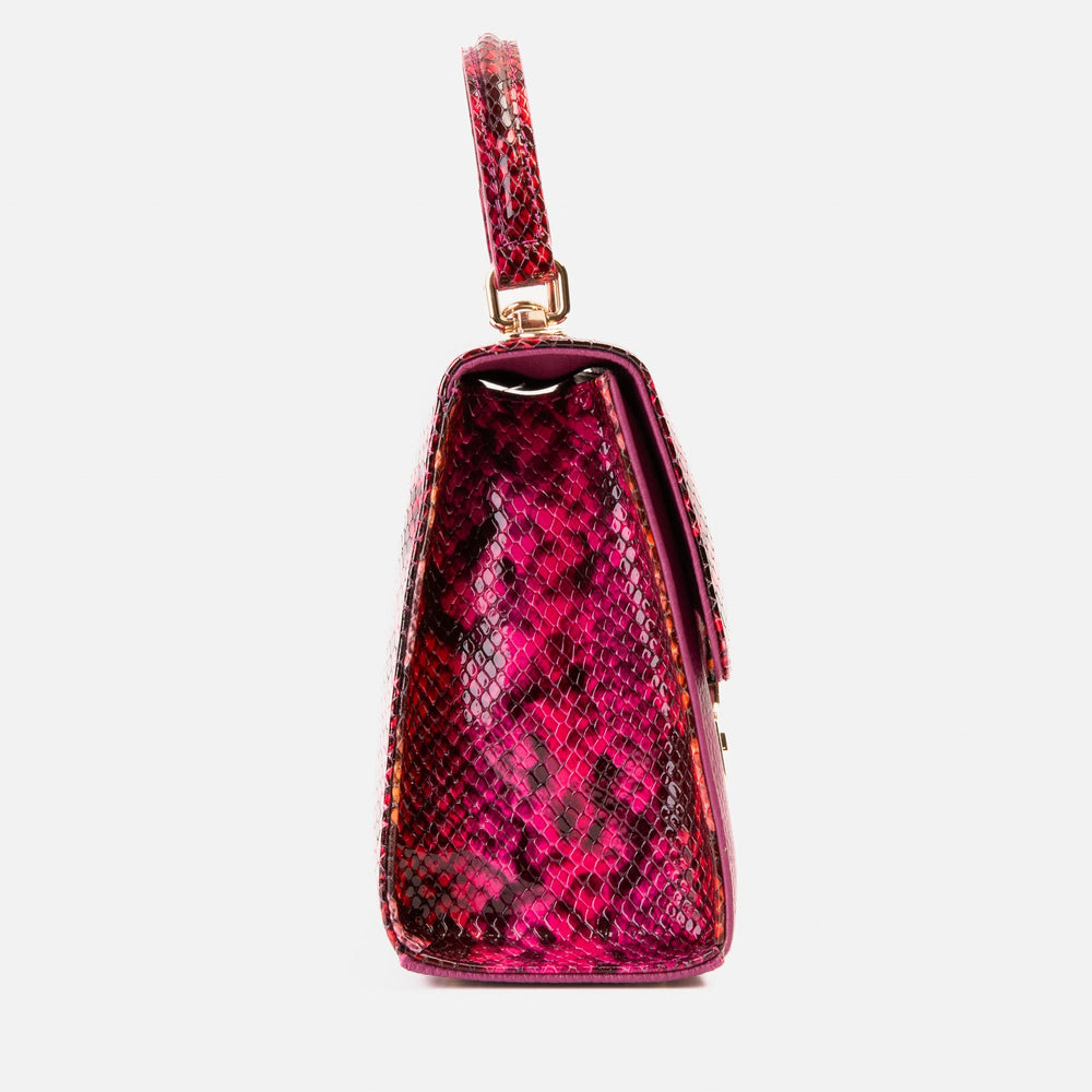 The Burano Fuchsia Leather Handbag - Vinci Leather