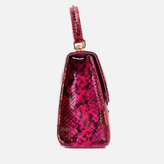 The Burano Fuchsia Leather Handbag - Vinci Leather